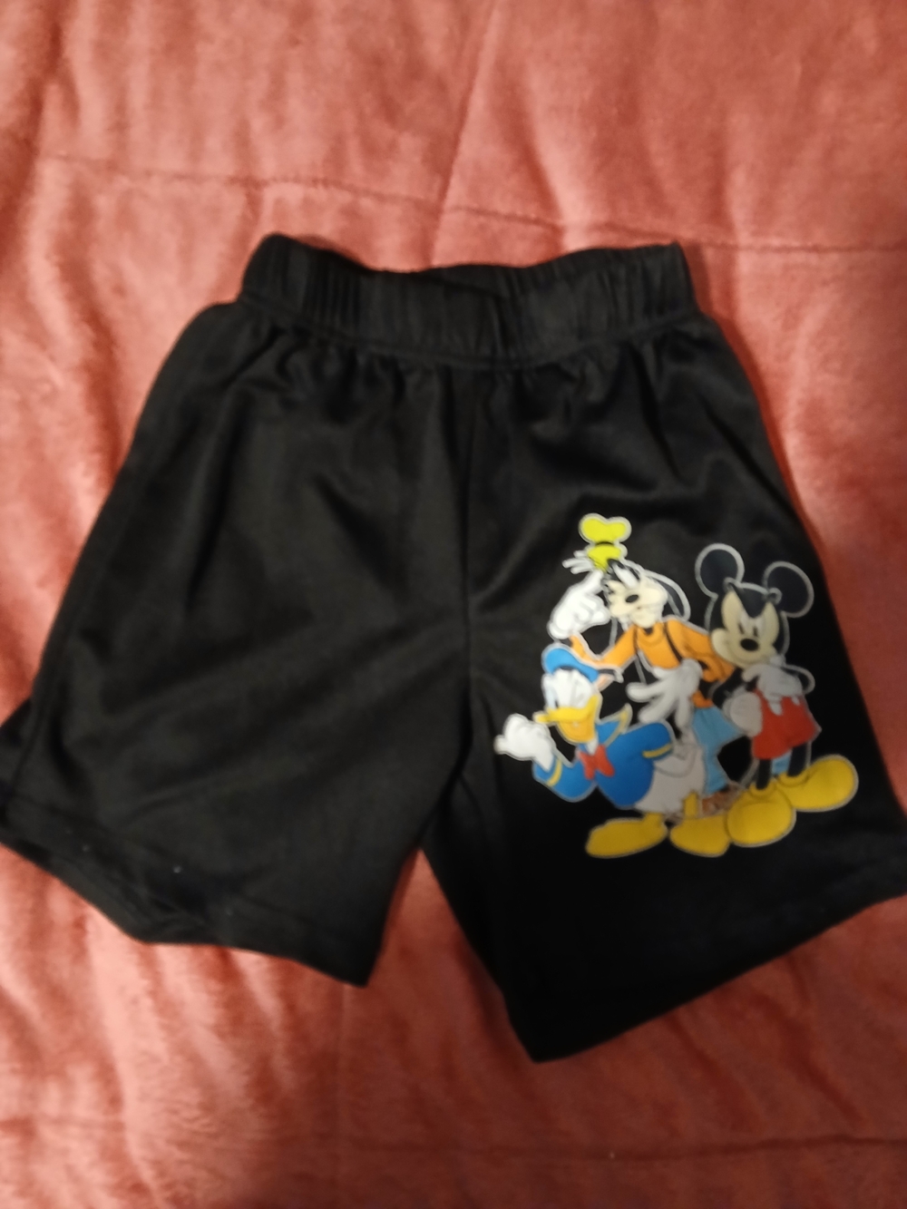 Disney Mickey Mouse Vintage Boys Black Shorts with Disney Character Print